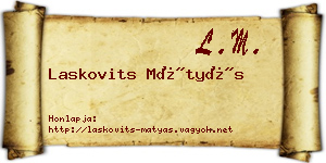 Laskovits Mátyás névjegykártya